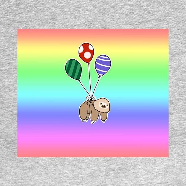 Balloon Two-Toed Sloth Rainbow Ombre by saradaboru